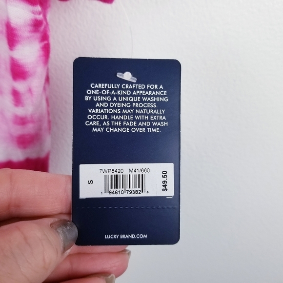 Lucky Brand Tie-Dye Twist-Front Short Sleeve Top NWT - Picture 5 of 12